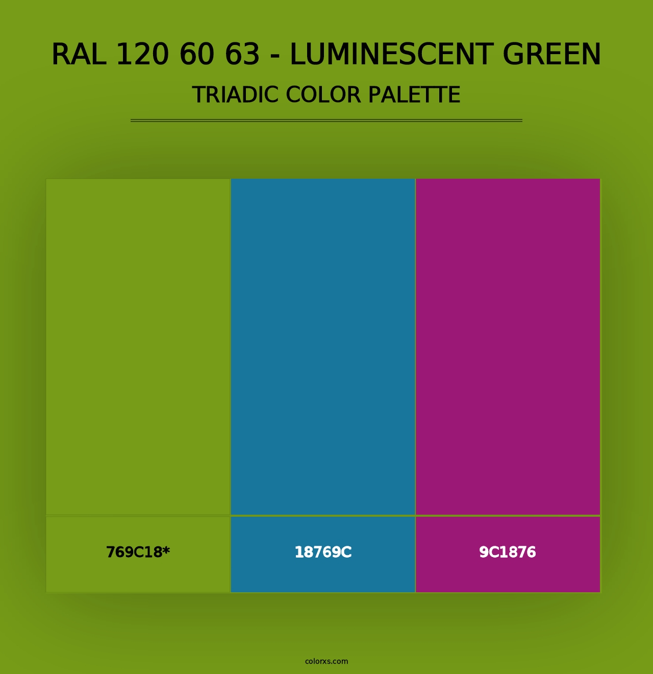 RAL 120 60 63 - Luminescent Green - Triadic Color Palette