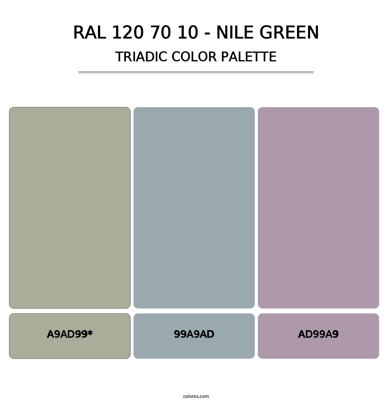 RAL 120 70 10 - Nile Green - Triadic Color Palette