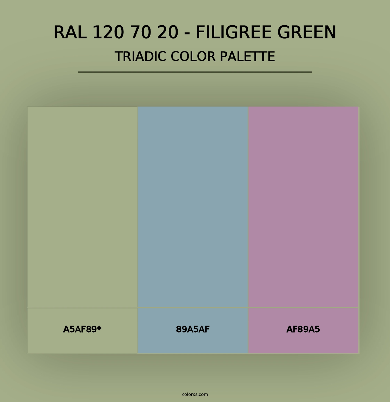 RAL 120 70 20 - Filigree Green - Triadic Color Palette