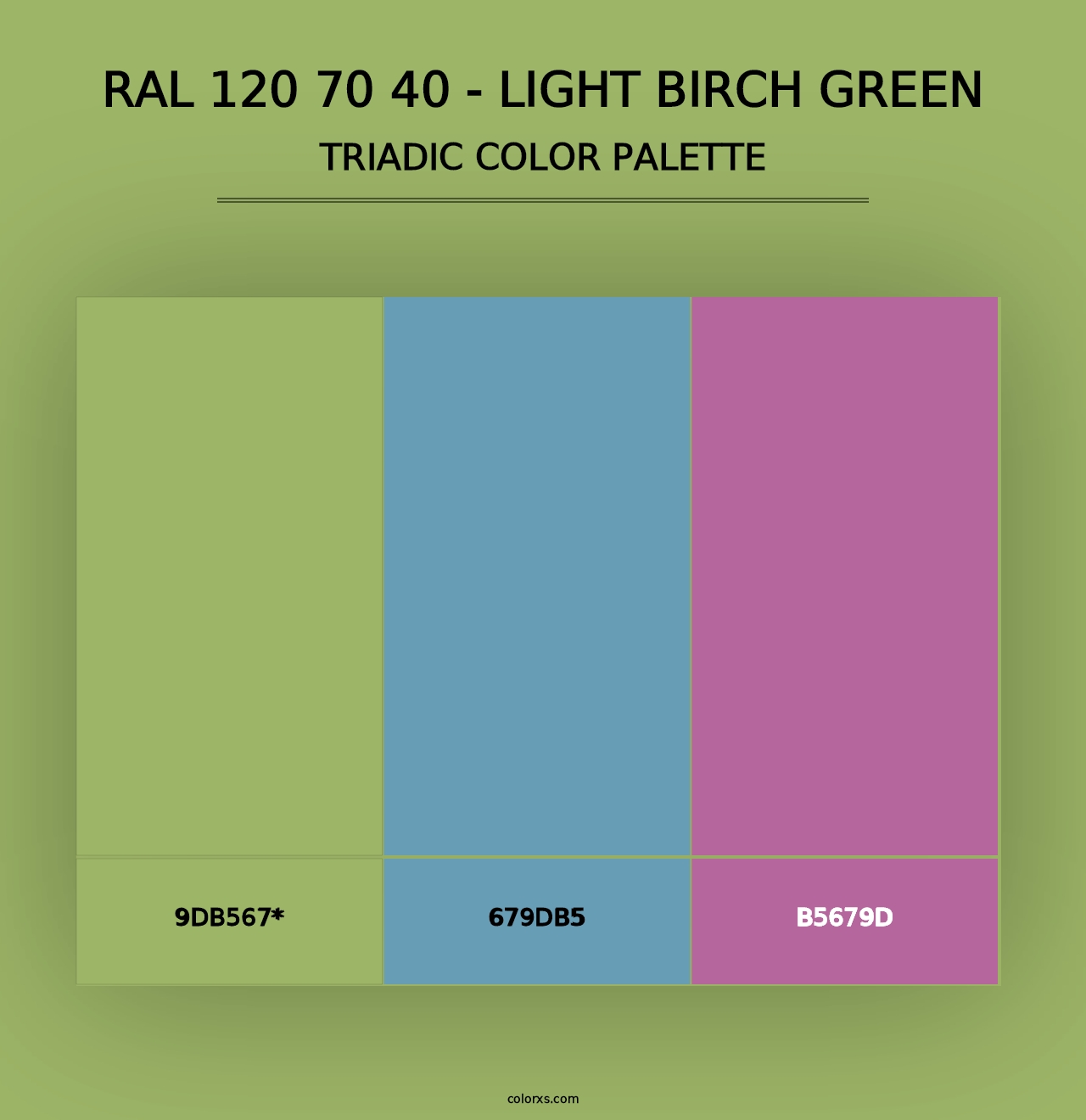 RAL 120 70 40 - Light Birch Green - Triadic Color Palette