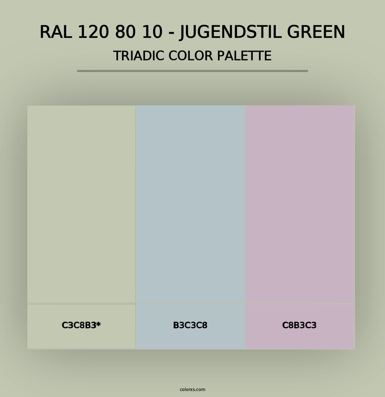 RAL 120 80 10 - Jugendstil Green - Triadic Color Palette