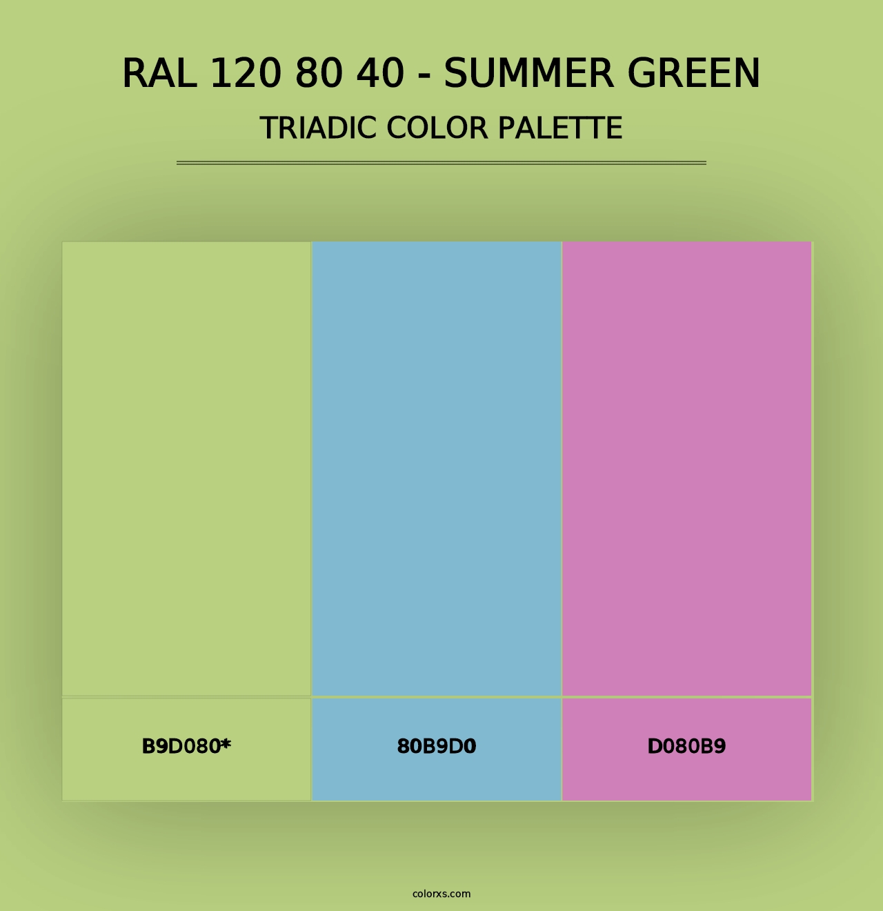 RAL 120 80 40 - Summer Green - Triadic Color Palette