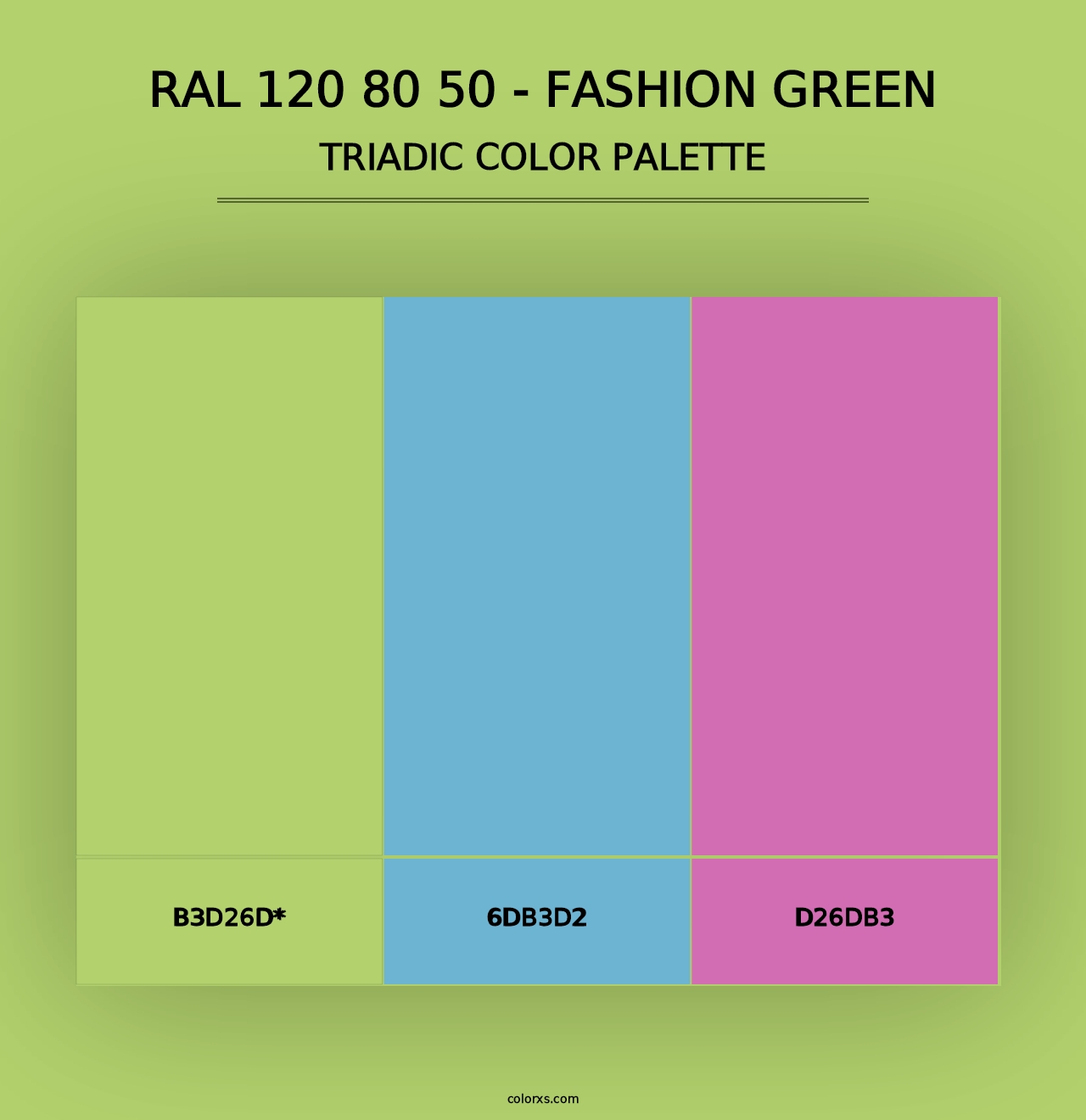 RAL 120 80 50 - Fashion Green - Triadic Color Palette