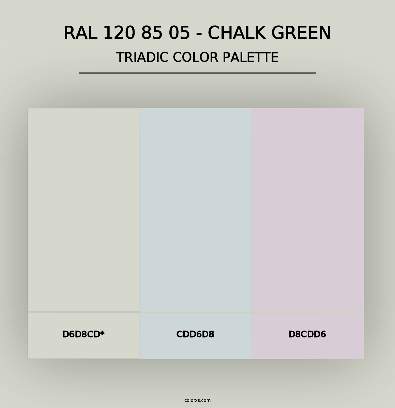 RAL 120 85 05 - Chalk Green - Triadic Color Palette