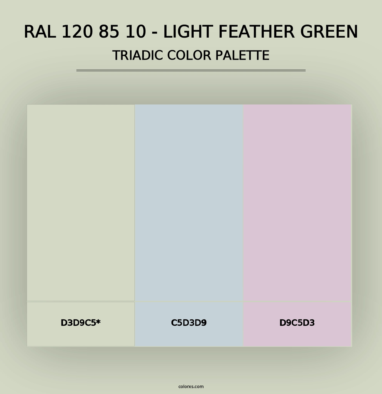 RAL 120 85 10 - Light Feather Green - Triadic Color Palette