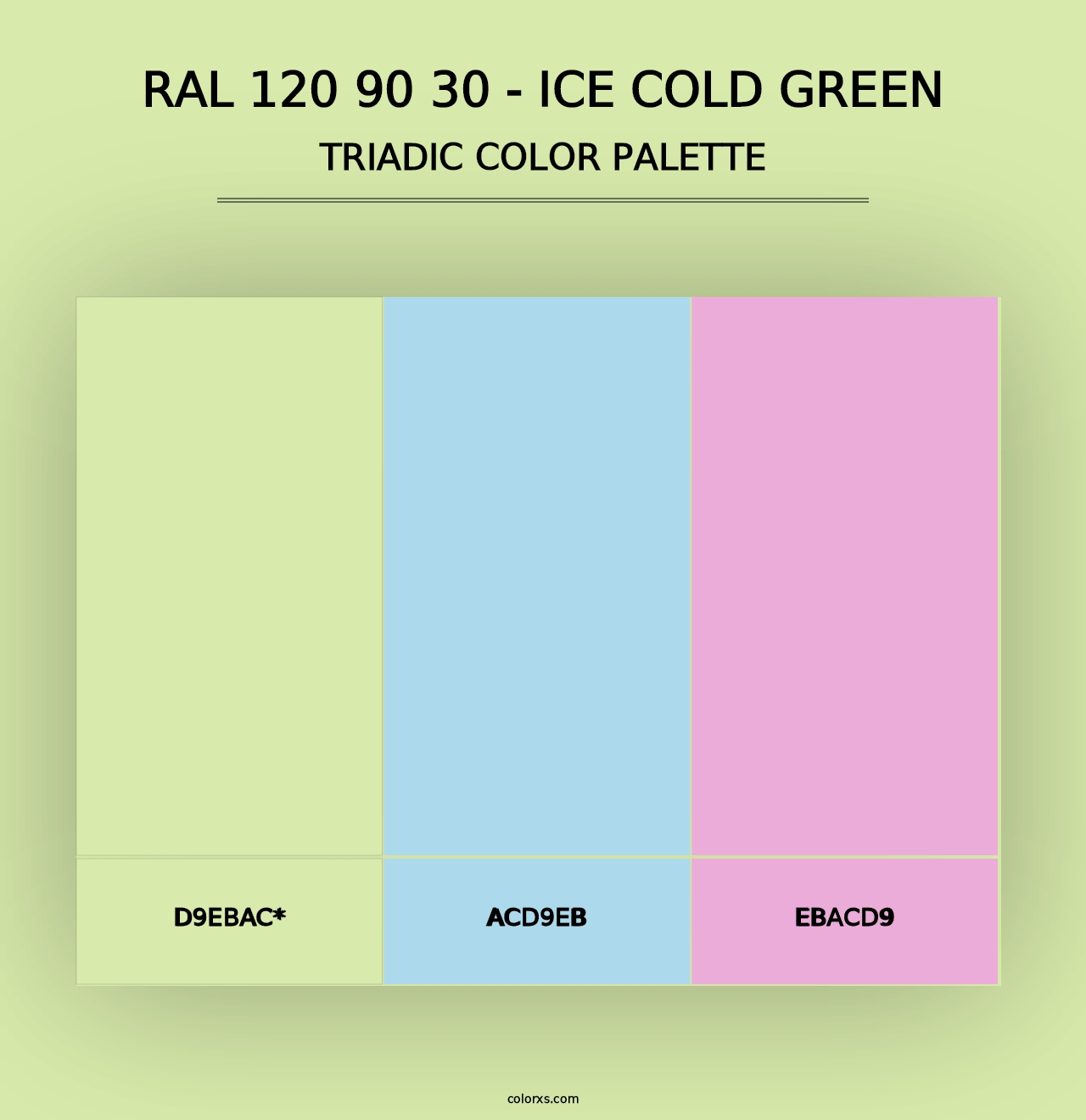 RAL 120 90 30 - Ice Cold Green - Triadic Color Palette