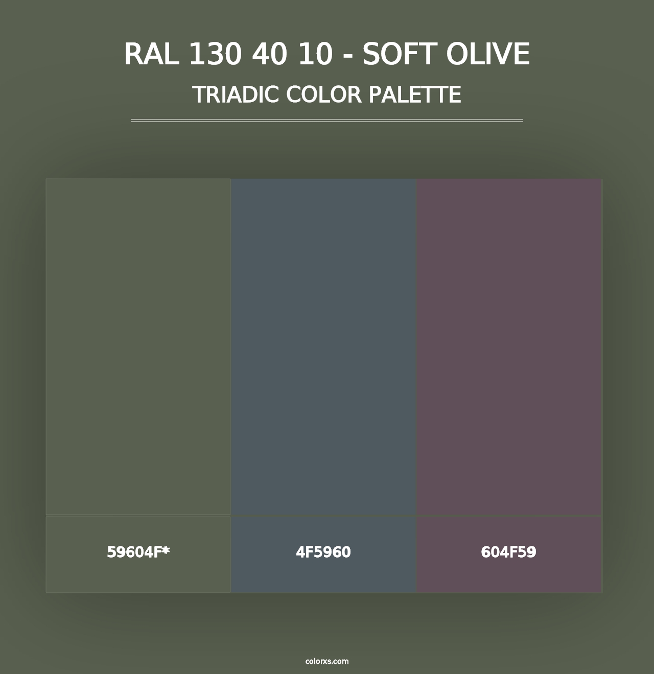 RAL 130 40 10 - Soft Olive - Triadic Color Palette