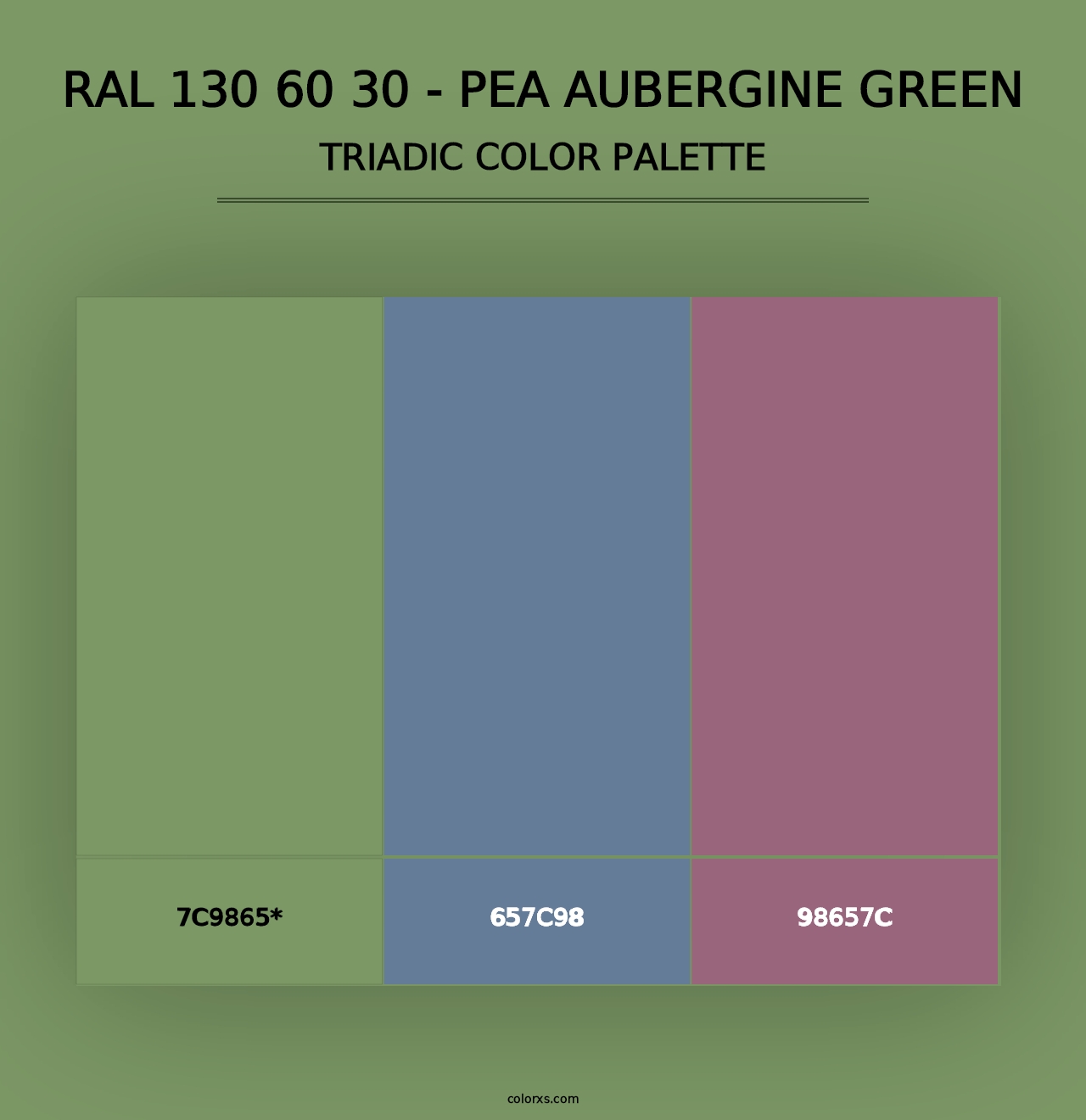 RAL 130 60 30 - Pea Aubergine Green - Triadic Color Palette