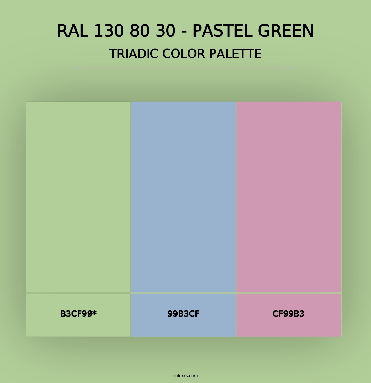 RAL 130 80 30 - Pastel Green - Triadic Color Palette