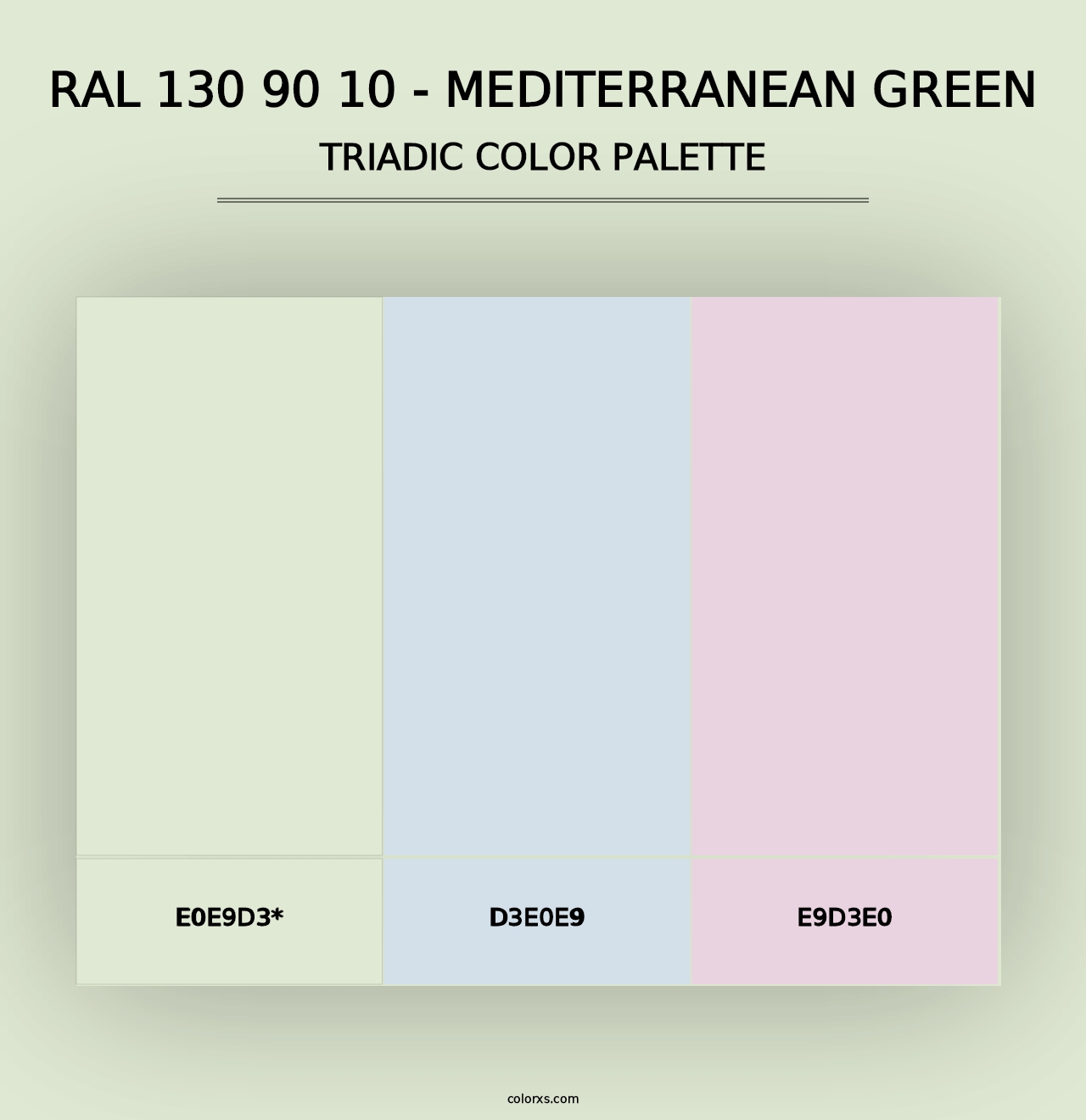 RAL 130 90 10 - Mediterranean Green - Triadic Color Palette