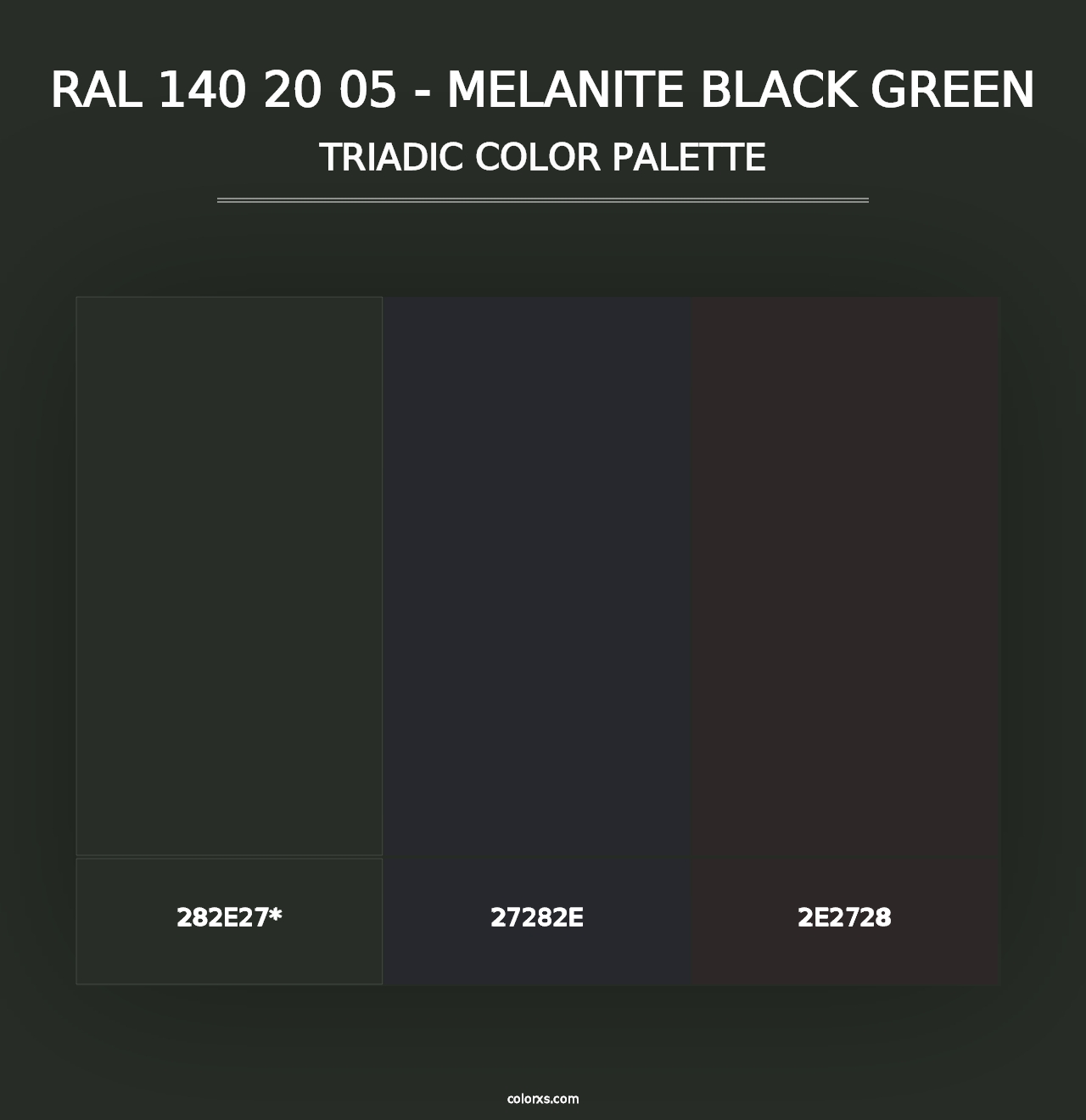 RAL 140 20 05 - Melanite Black Green - Triadic Color Palette