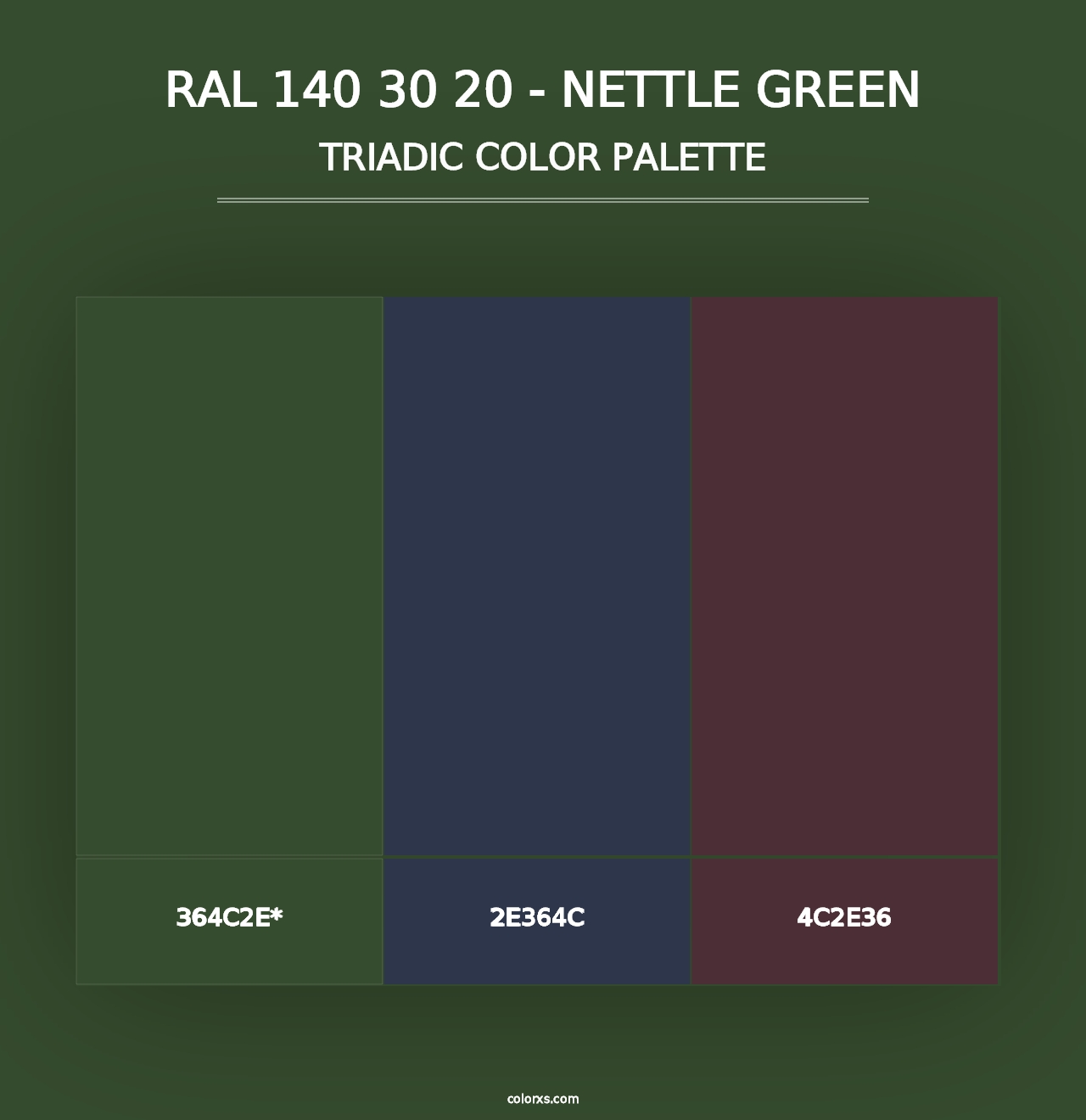 RAL 140 30 20 - Nettle Green - Triadic Color Palette