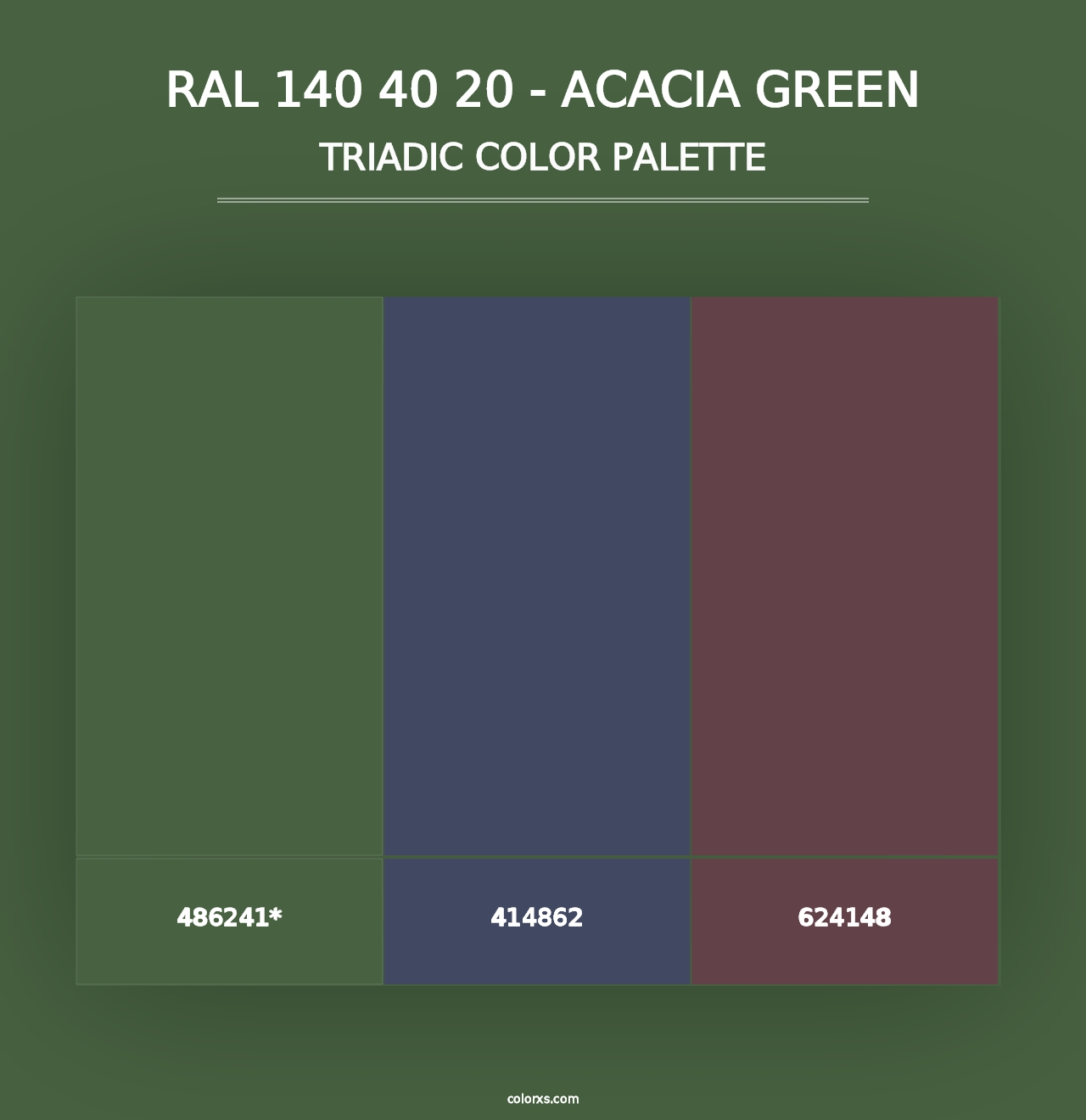 RAL 140 40 20 - Acacia Green - Triadic Color Palette