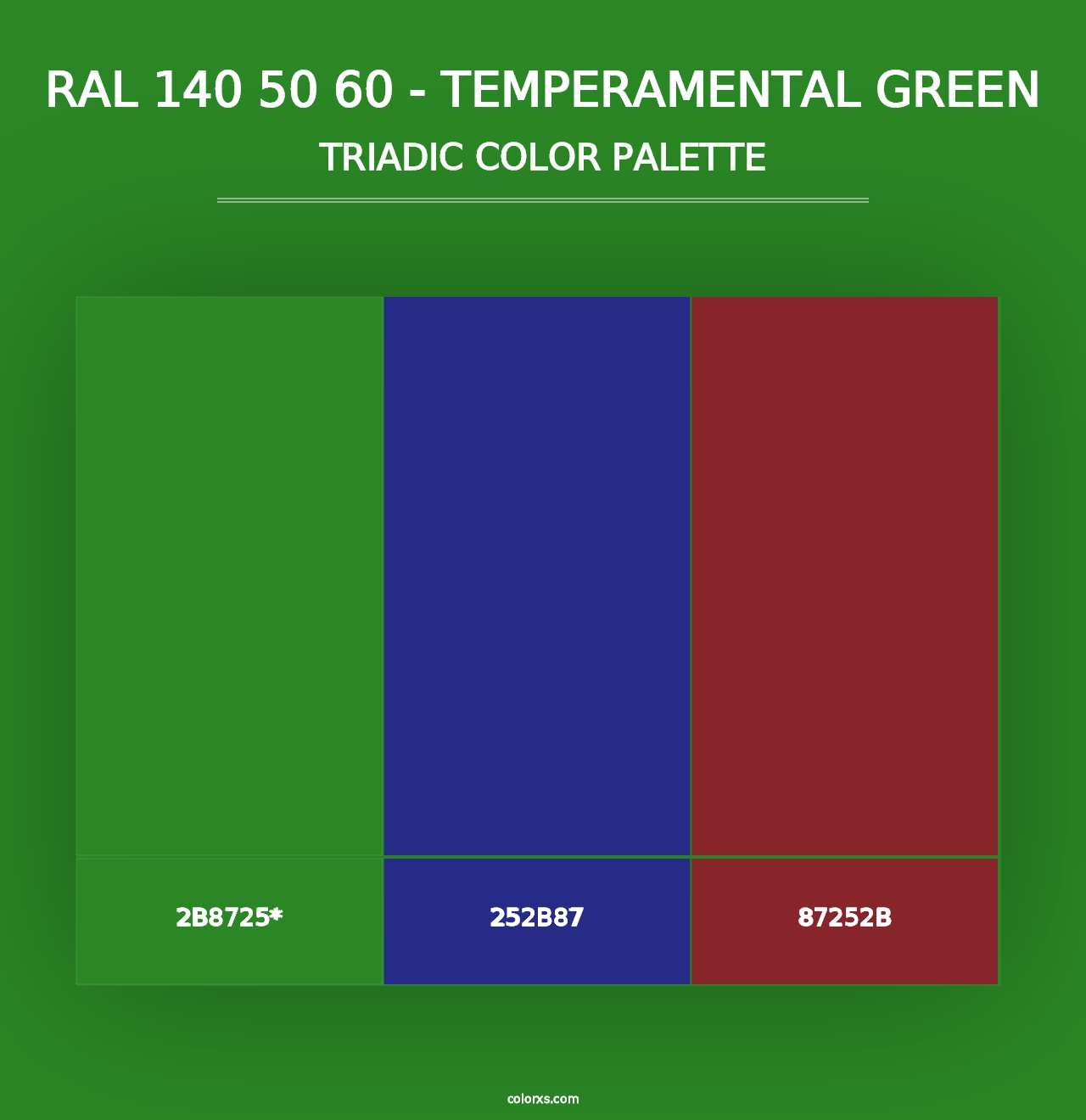 RAL 140 50 60 - Temperamental Green - Triadic Color Palette