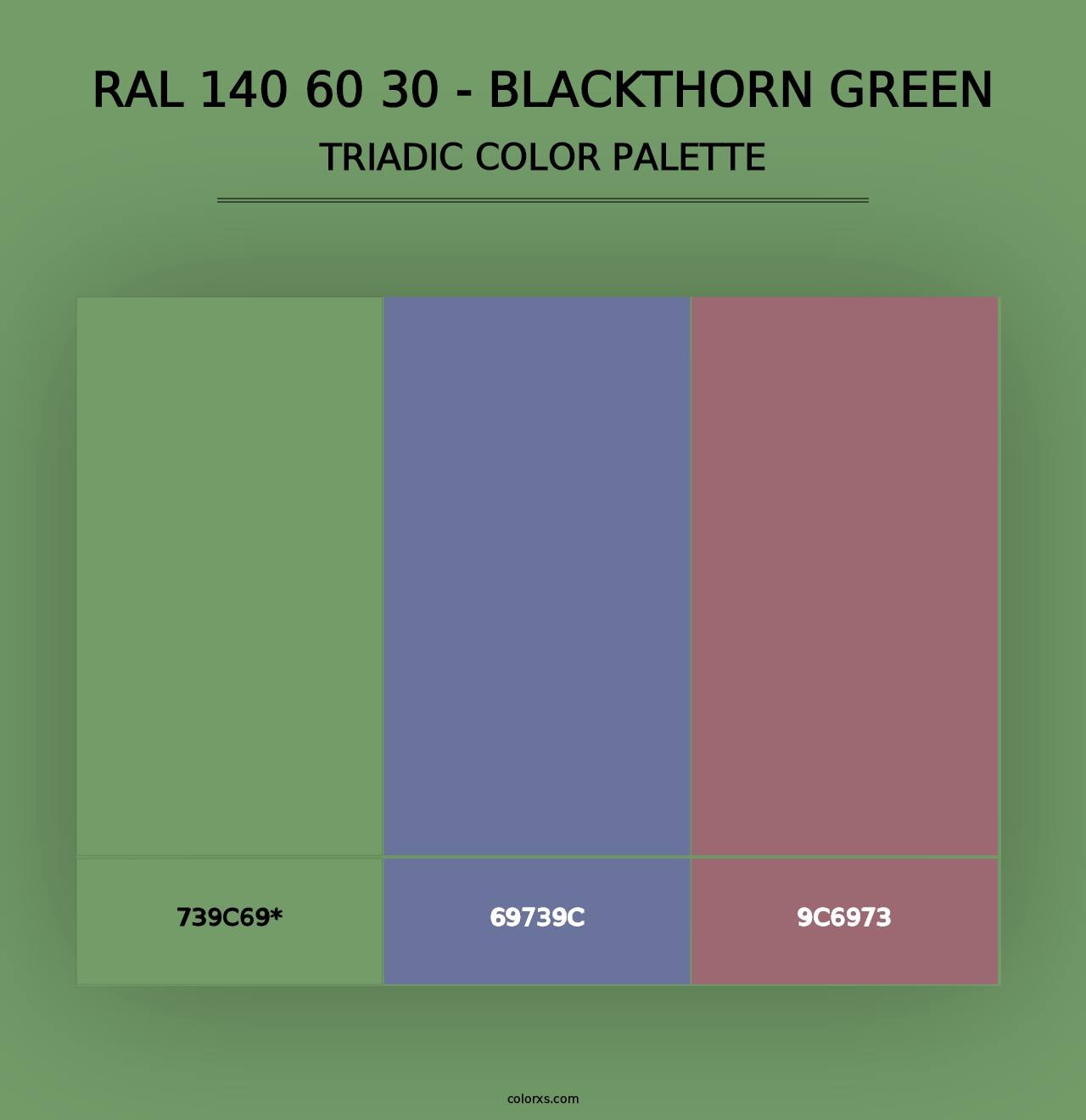 RAL 140 60 30 - Blackthorn Green - Triadic Color Palette