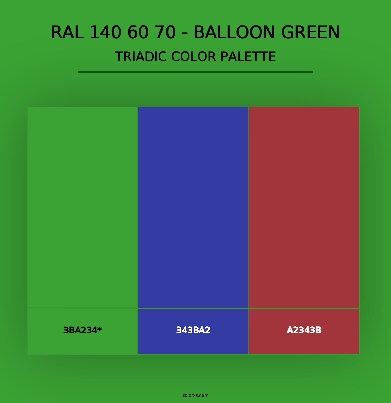 RAL 140 60 70 - Balloon Green - Triadic Color Palette