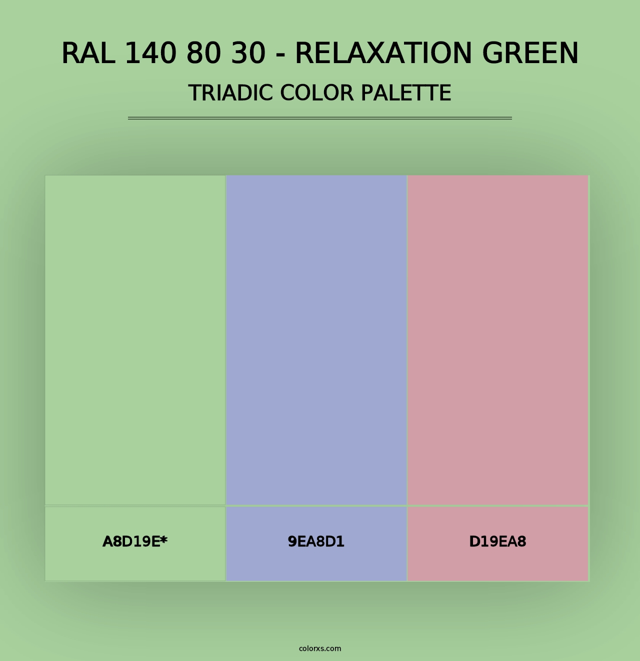 RAL 140 80 30 - Relaxation Green - Triadic Color Palette