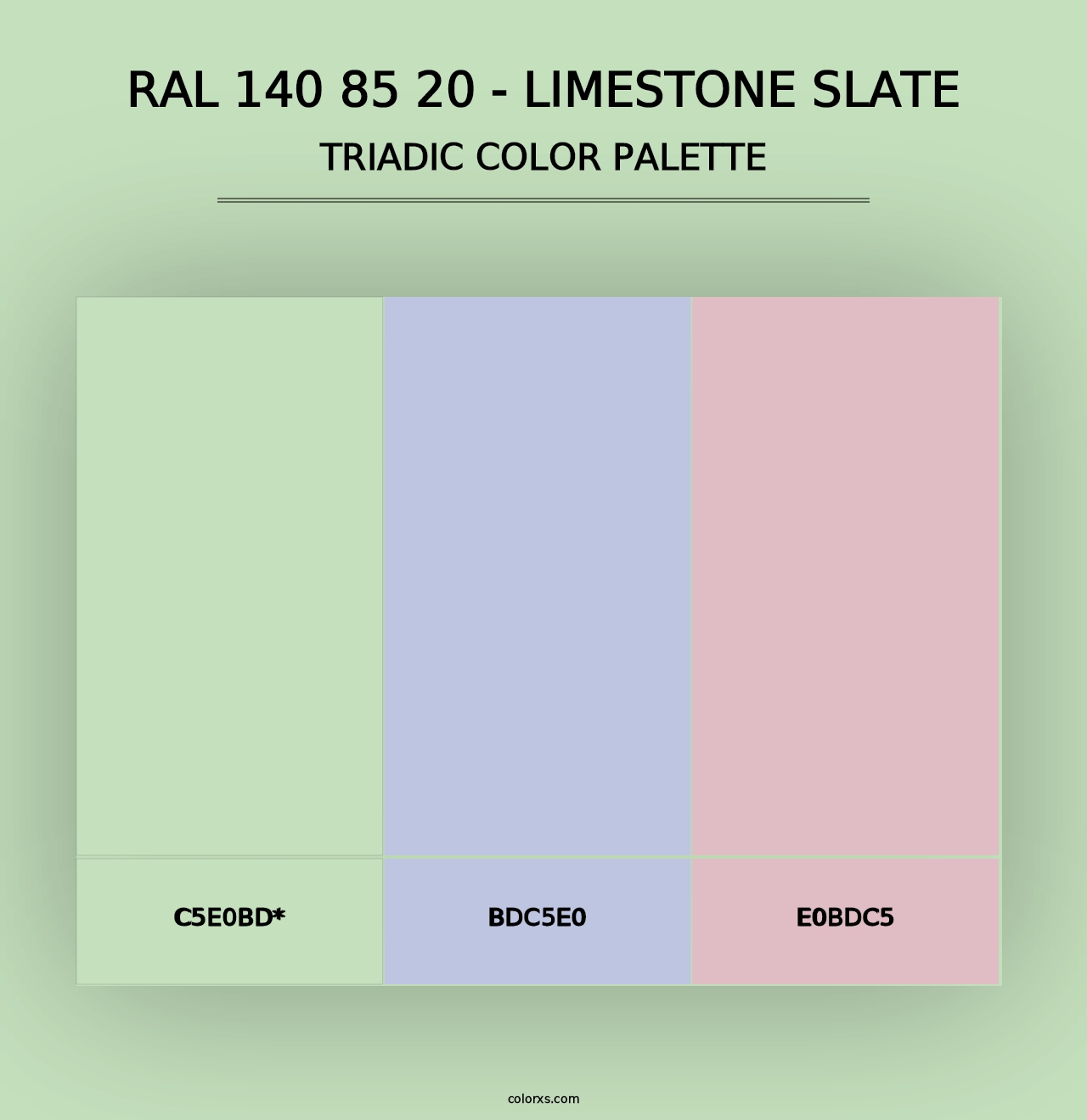 RAL 140 85 20 - Limestone Slate - Triadic Color Palette