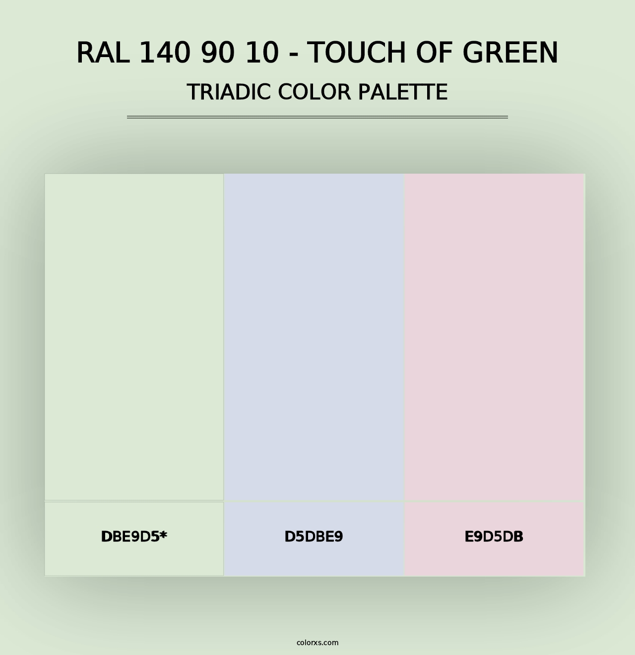 RAL 140 90 10 - Touch Of Green - Triadic Color Palette