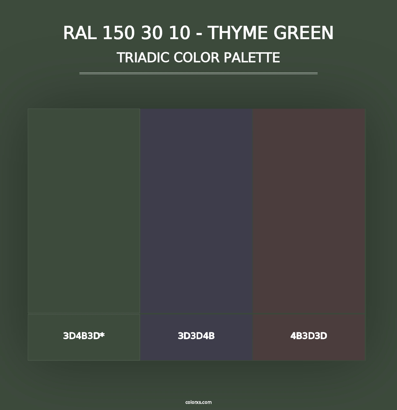 RAL 150 30 10 - Thyme Green - Triadic Color Palette