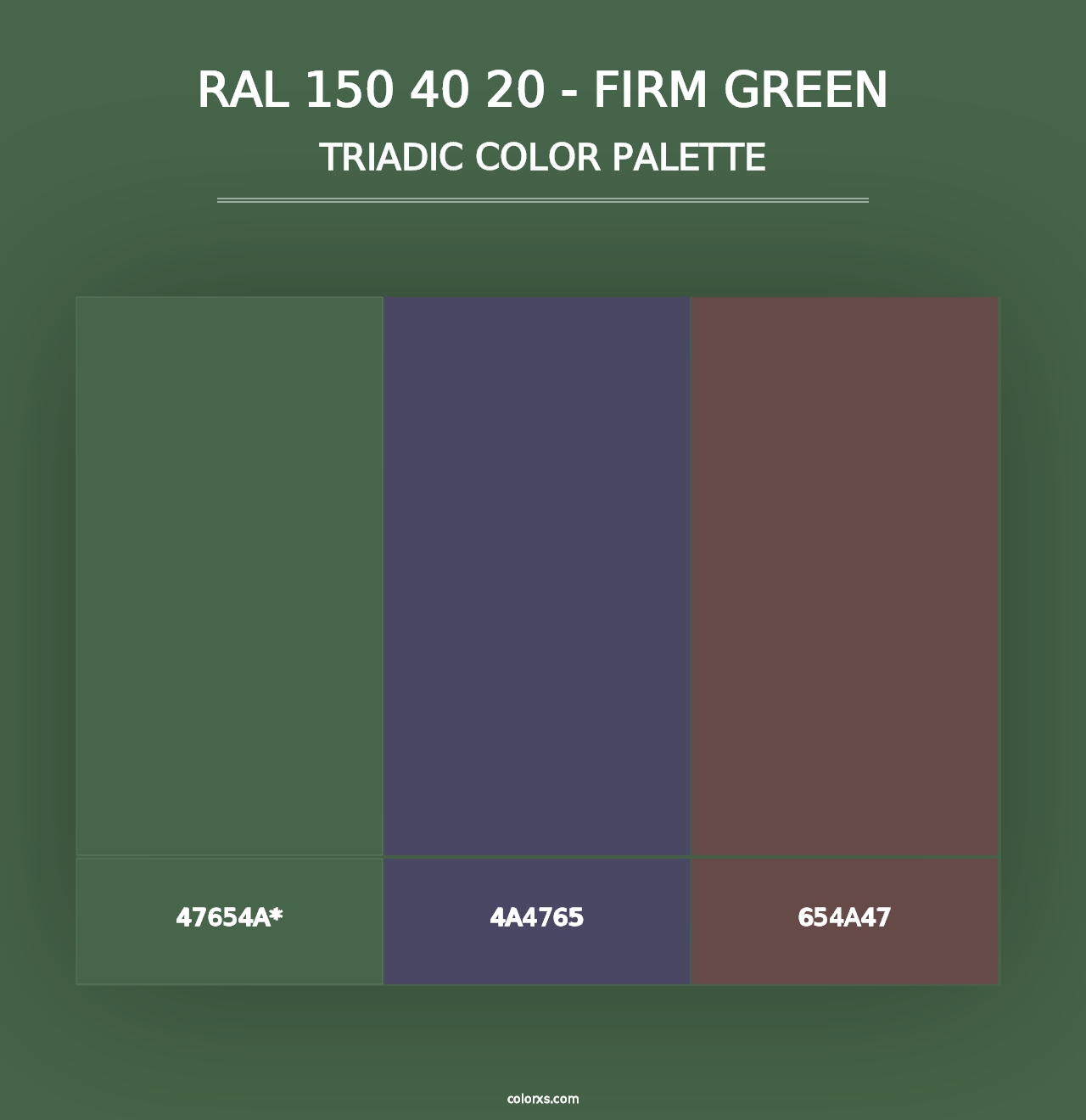 RAL 150 40 20 - Firm Green - Triadic Color Palette