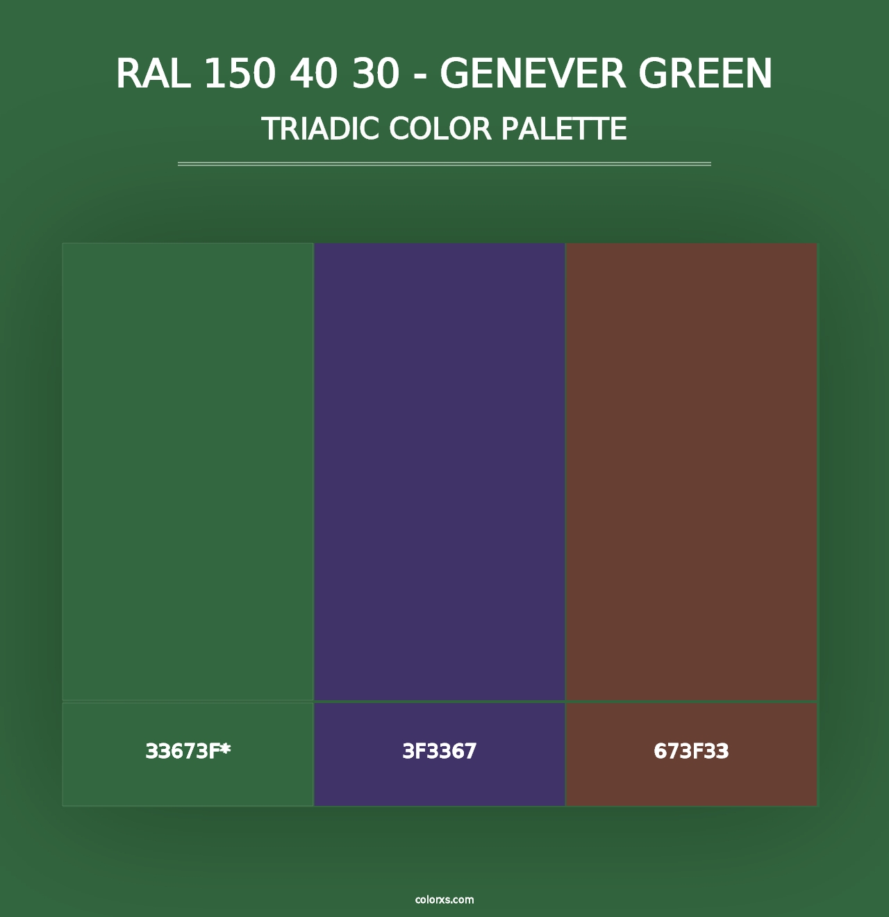 RAL 150 40 30 - Genever Green - Triadic Color Palette