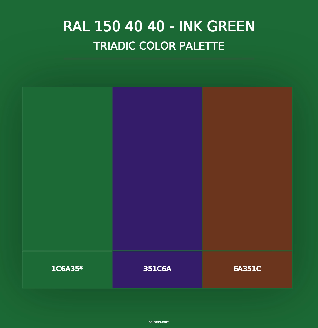 RAL 150 40 40 - Ink Green - Triadic Color Palette