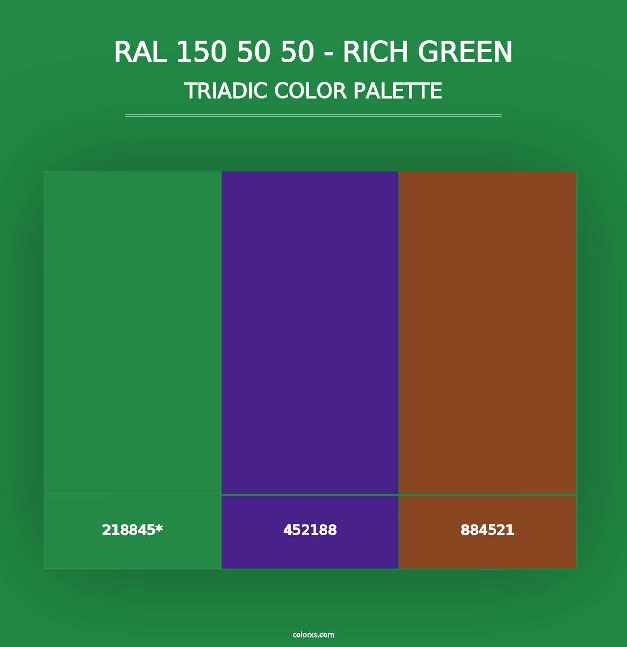 RAL 150 50 50 - Rich Green - Triadic Color Palette