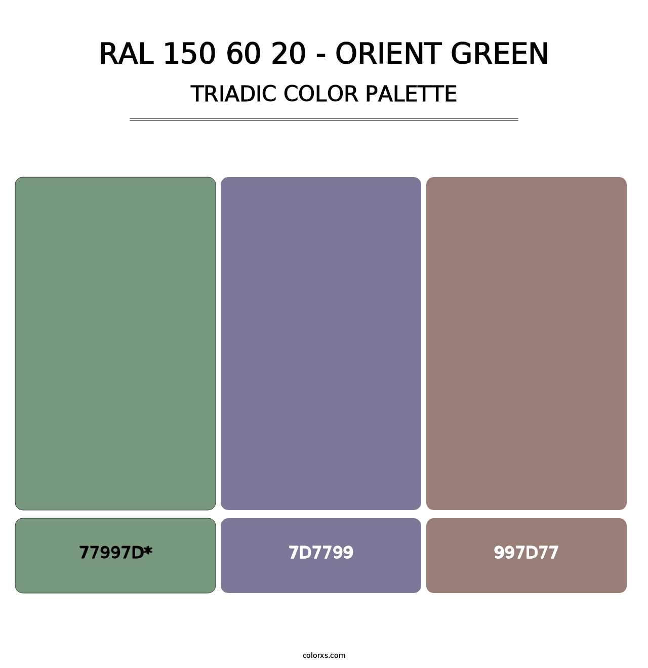 RAL 150 60 20 - Orient Green - Triadic Color Palette