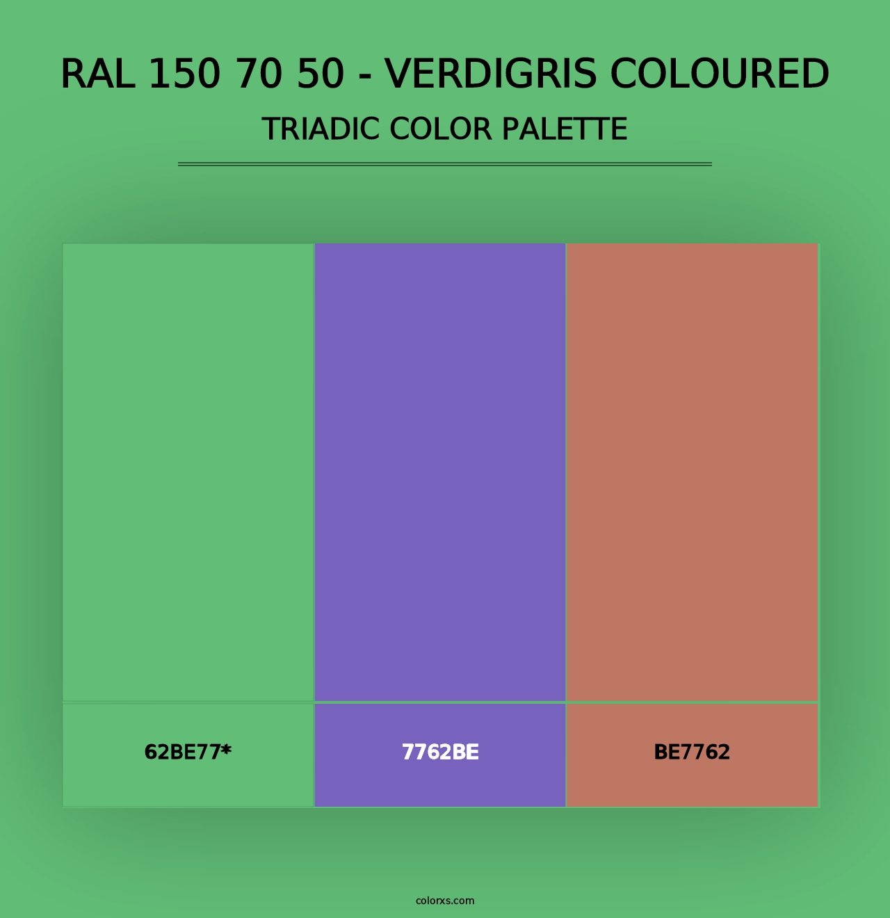 RAL 150 70 50 - Verdigris Coloured - Triadic Color Palette