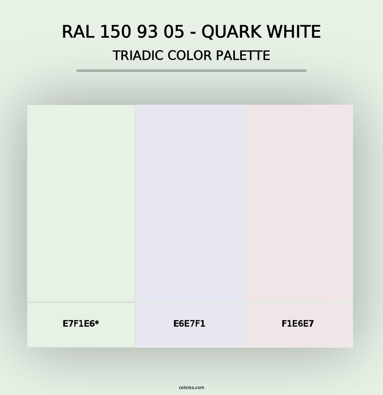 RAL 150 93 05 - Quark White - Triadic Color Palette