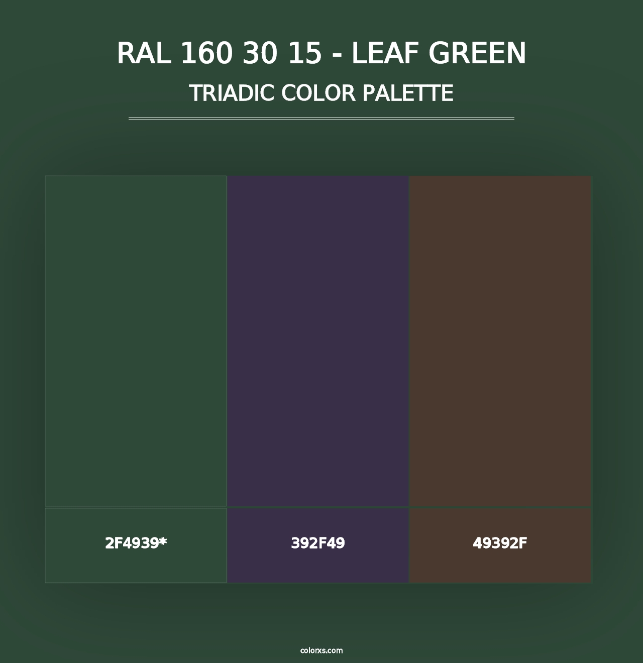 RAL 160 30 15 - Leaf Green - Triadic Color Palette