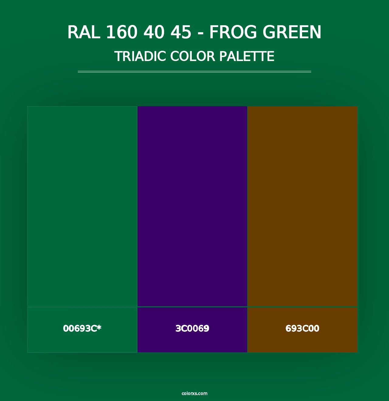 RAL 160 40 45 - Frog Green - Triadic Color Palette