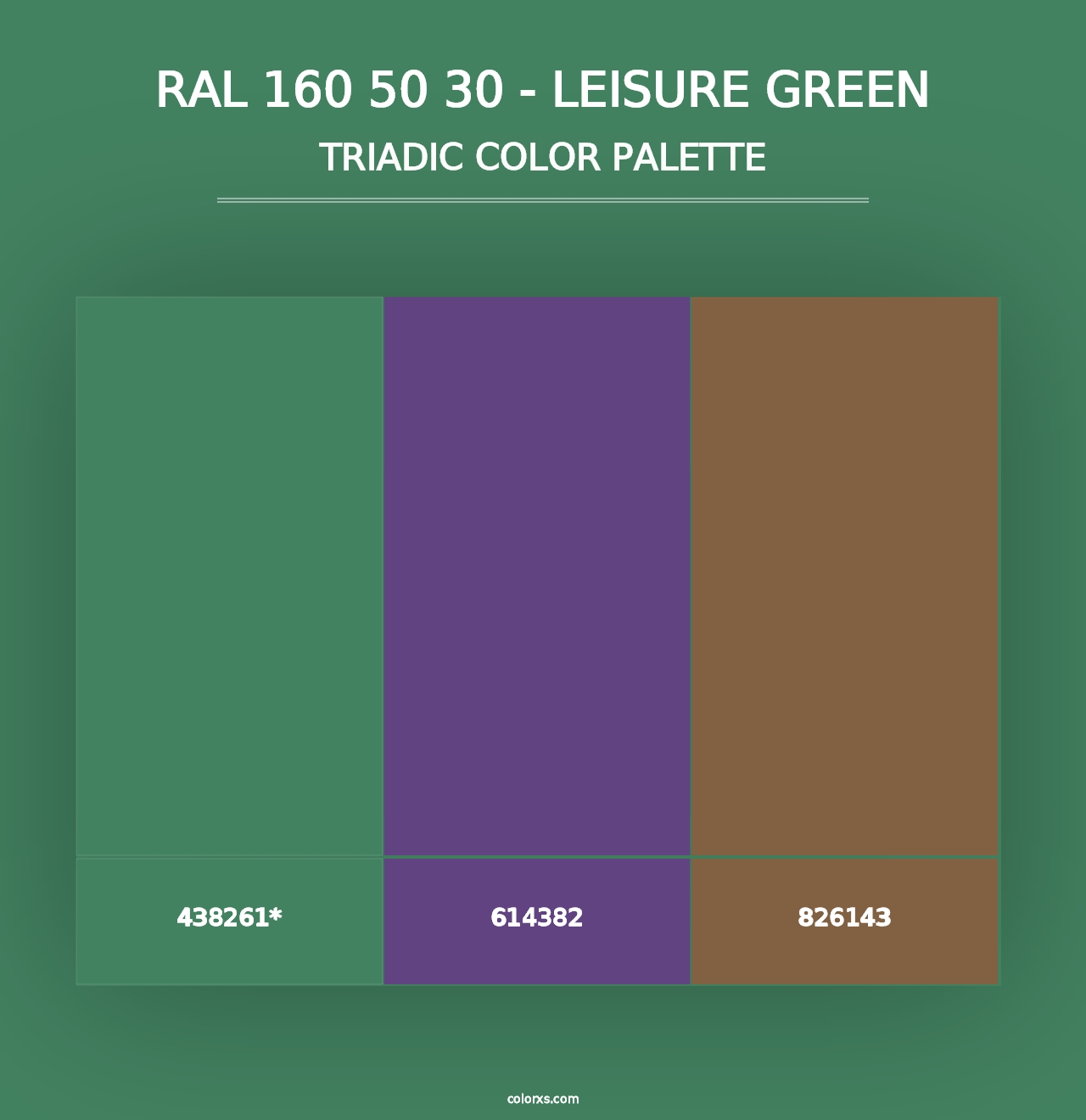 RAL 160 50 30 - Leisure Green - Triadic Color Palette