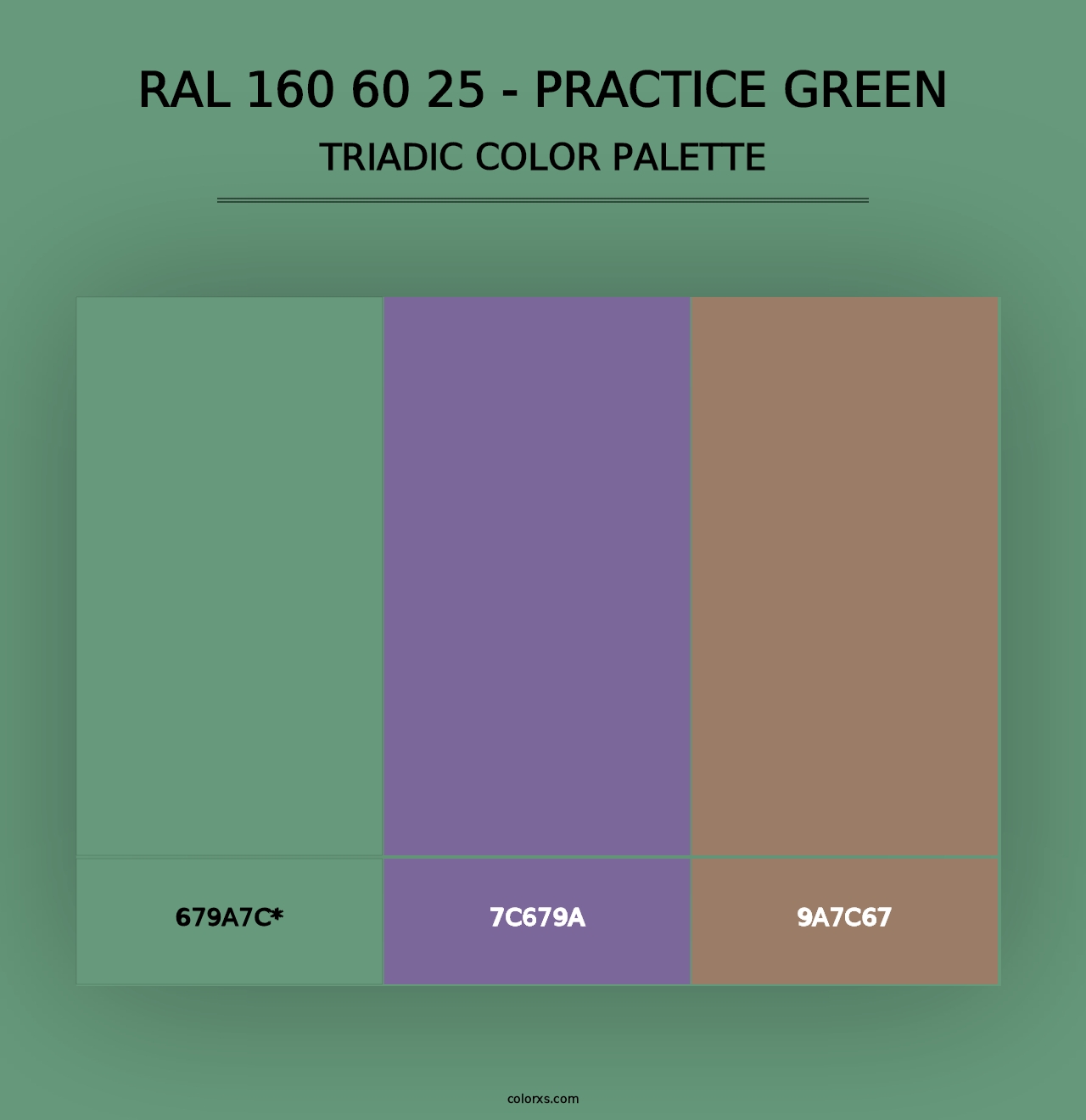 RAL 160 60 25 - Practice Green - Triadic Color Palette