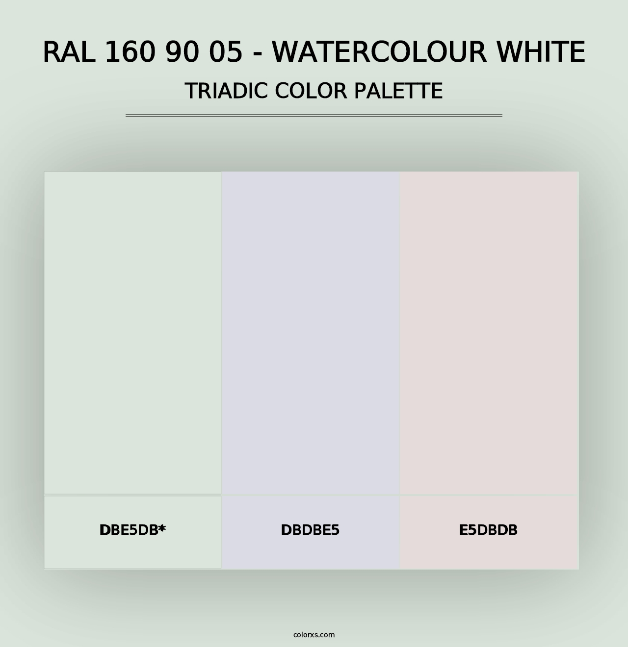 RAL 160 90 05 - Watercolour White - Triadic Color Palette