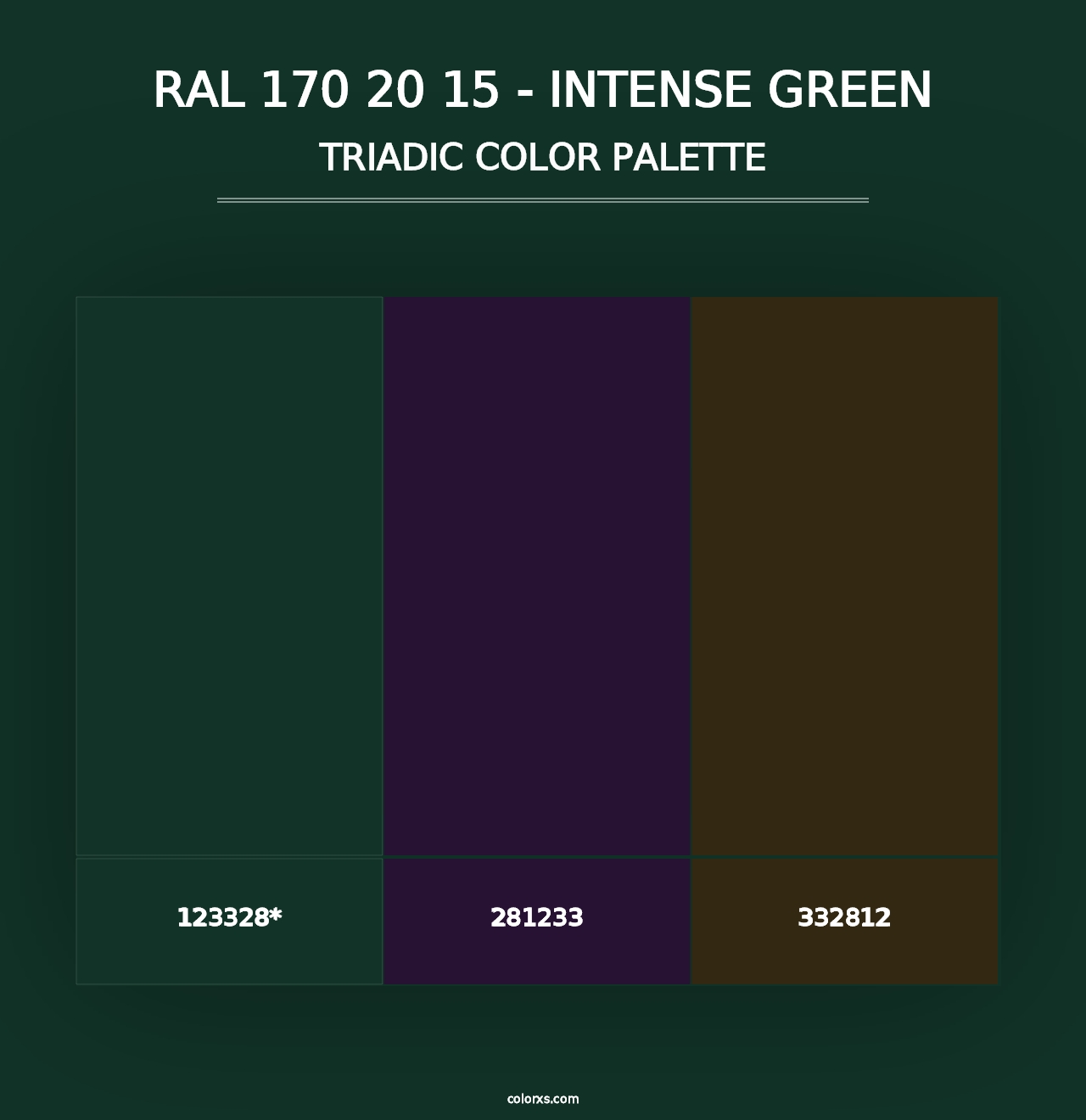 RAL 170 20 15 - Intense Green - Triadic Color Palette