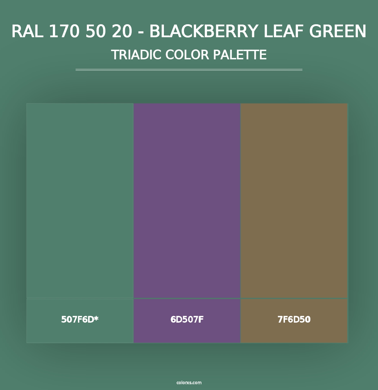 RAL 170 50 20 - Blackberry Leaf Green - Triadic Color Palette