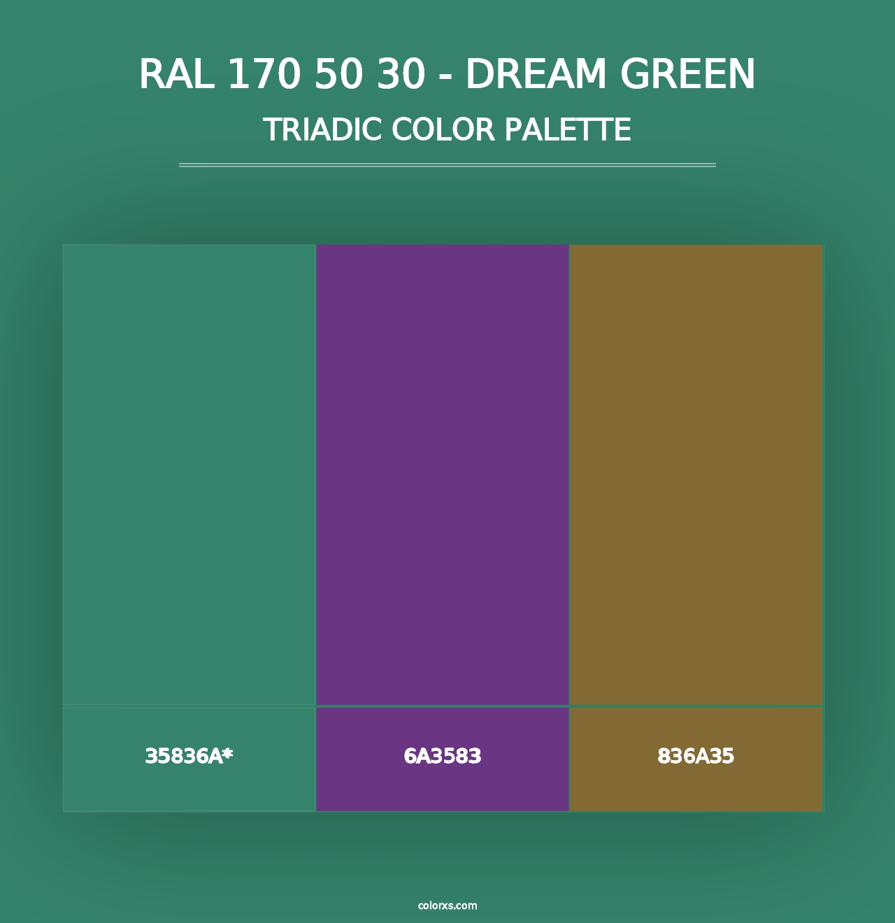 RAL 170 50 30 - Dream Green - Triadic Color Palette