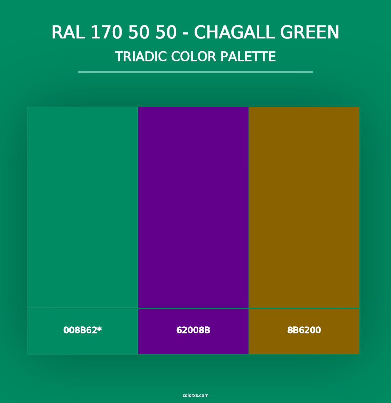 RAL 170 50 50 - Chagall Green - Triadic Color Palette