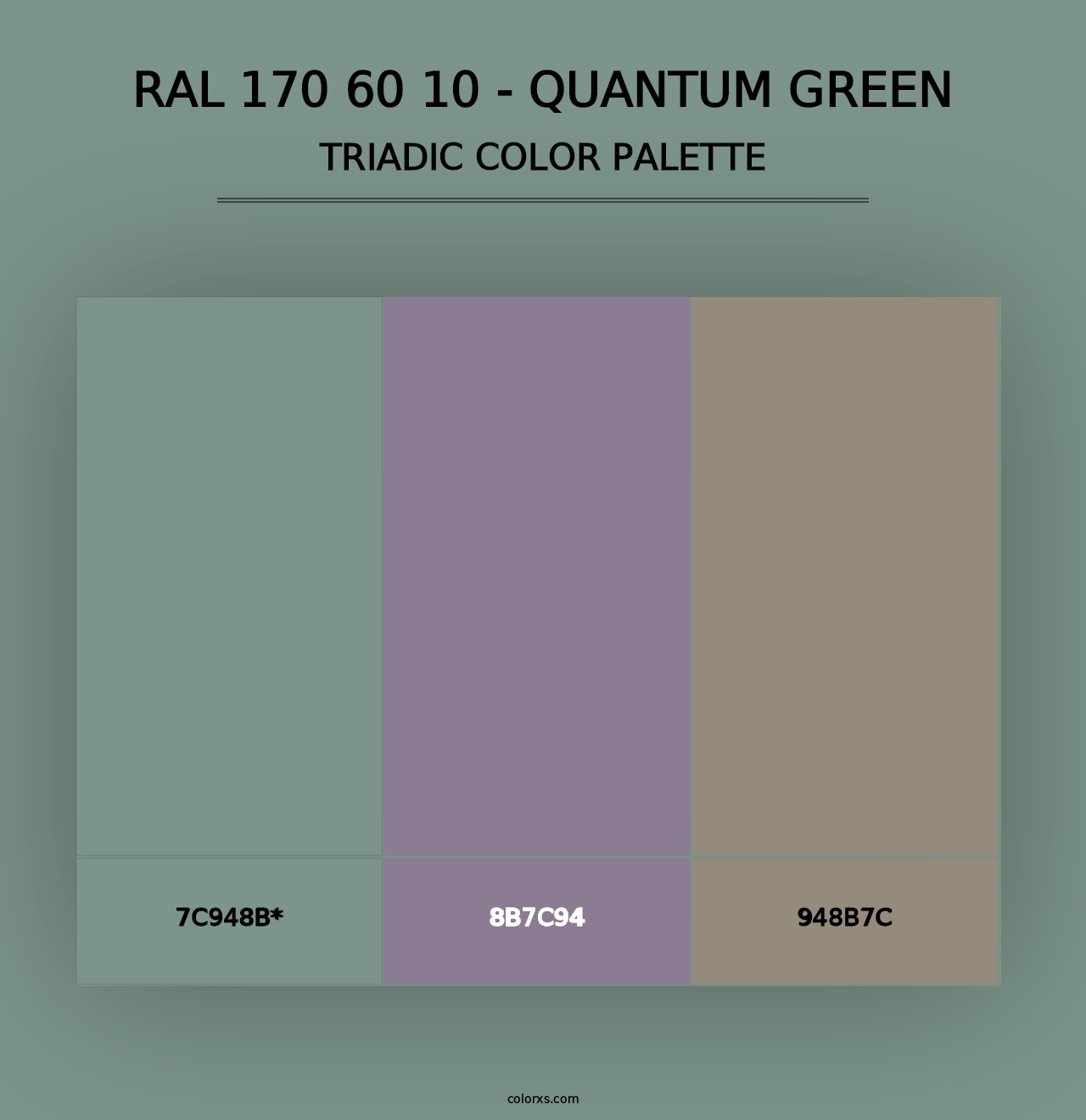 RAL 170 60 10 - Quantum Green - Triadic Color Palette