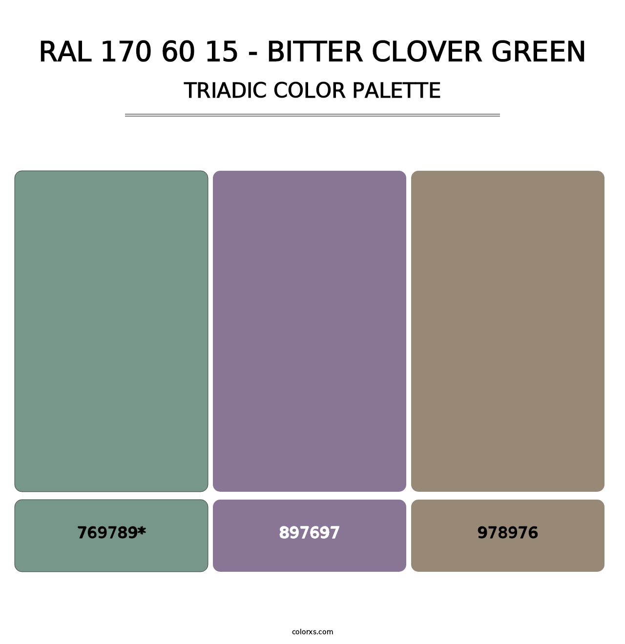 RAL 170 60 15 - Bitter Clover Green - Triadic Color Palette