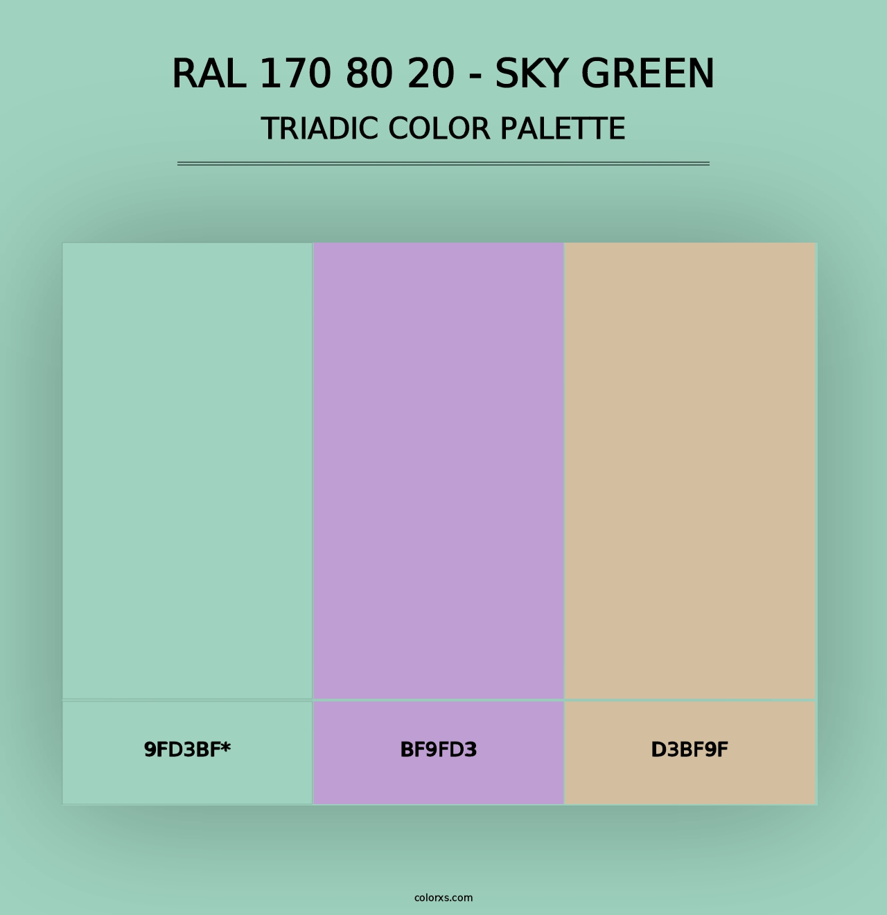 RAL 170 80 20 - Sky Green - Triadic Color Palette