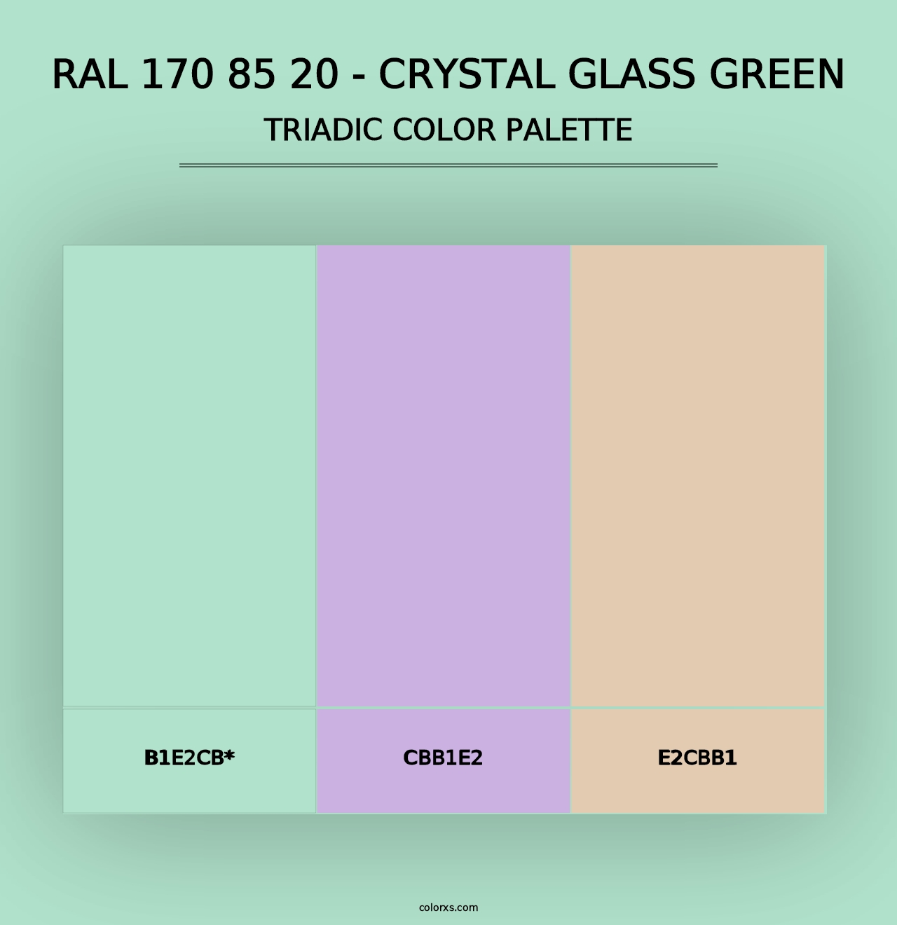 RAL 170 85 20 - Crystal Glass Green - Triadic Color Palette