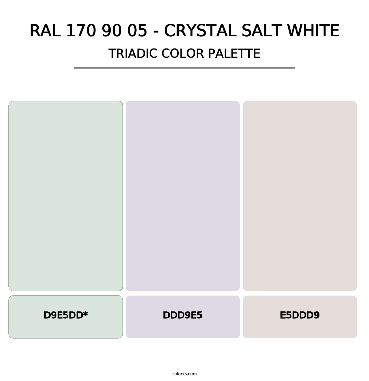 RAL 170 90 05 - Crystal Salt White - Triadic Color Palette