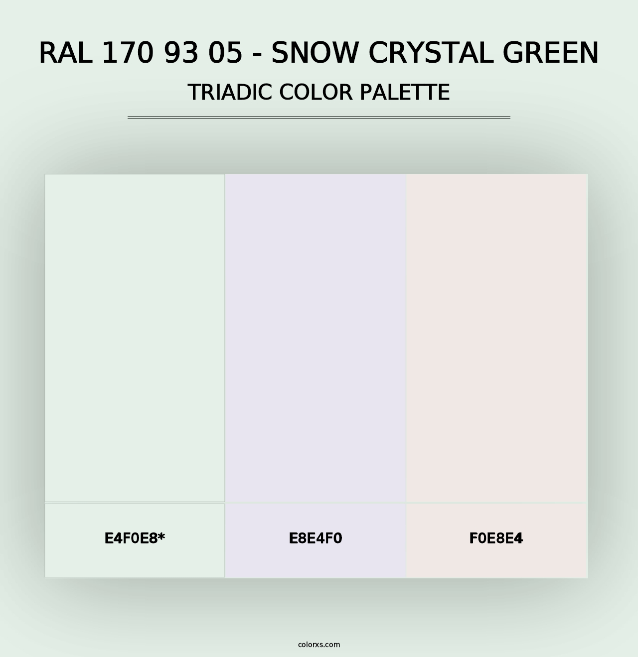 RAL 170 93 05 - Snow Crystal Green - Triadic Color Palette