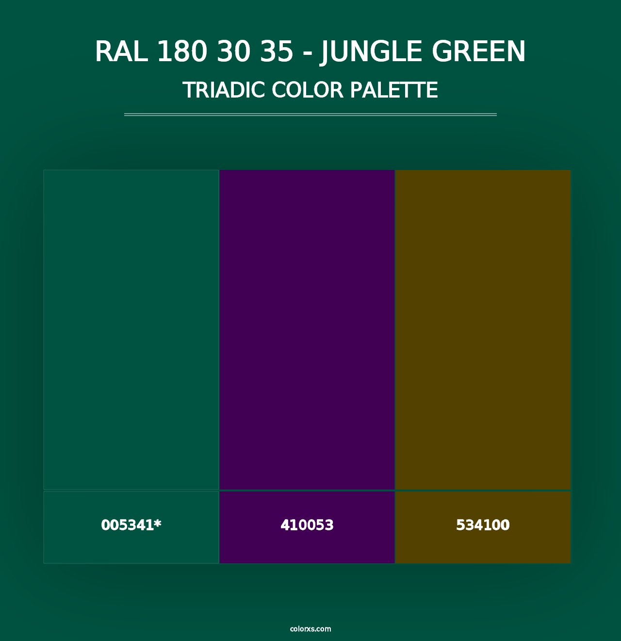 RAL 180 30 35 - Jungle Green - Triadic Color Palette