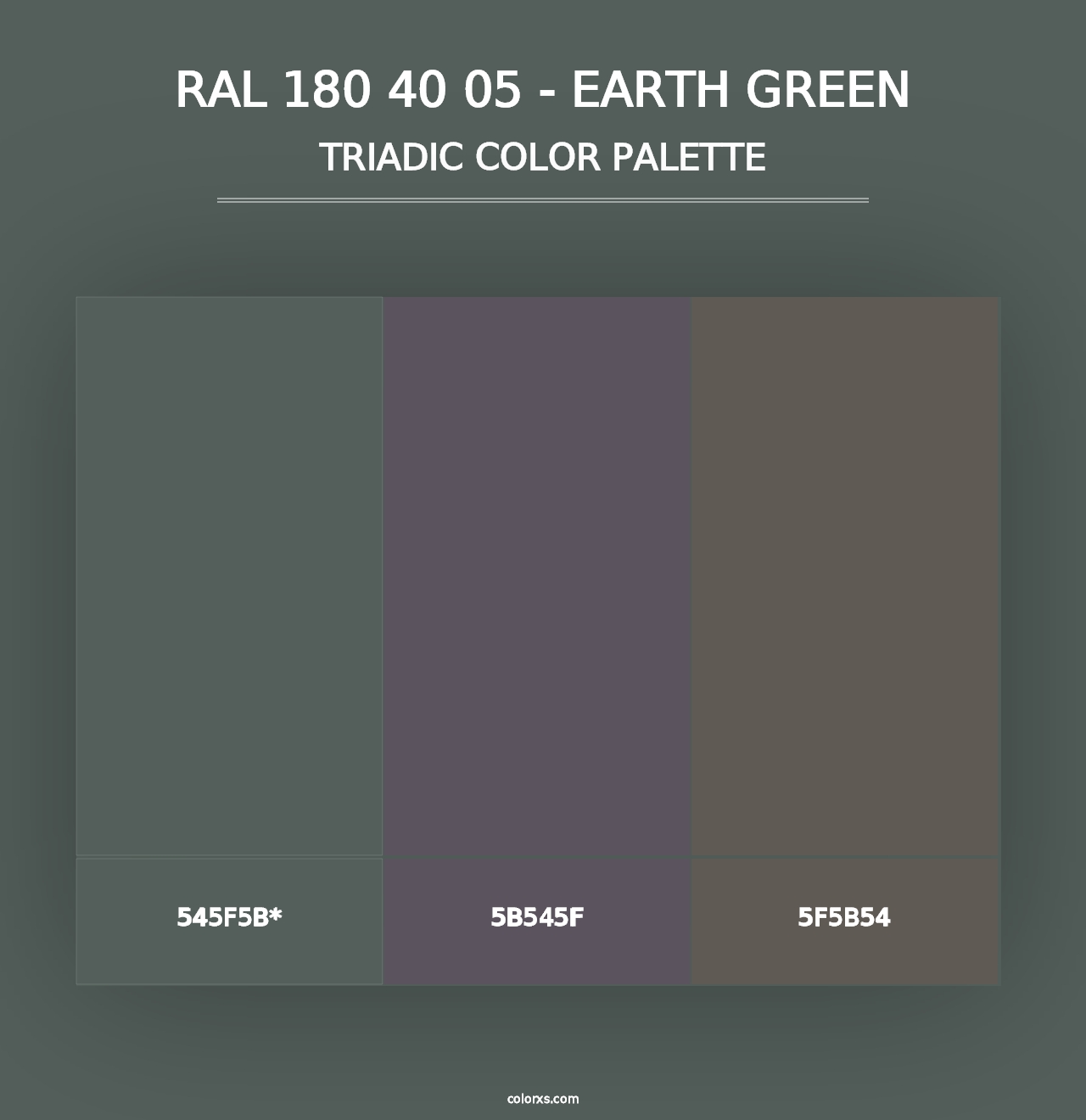 RAL 180 40 05 - Earth Green - Triadic Color Palette