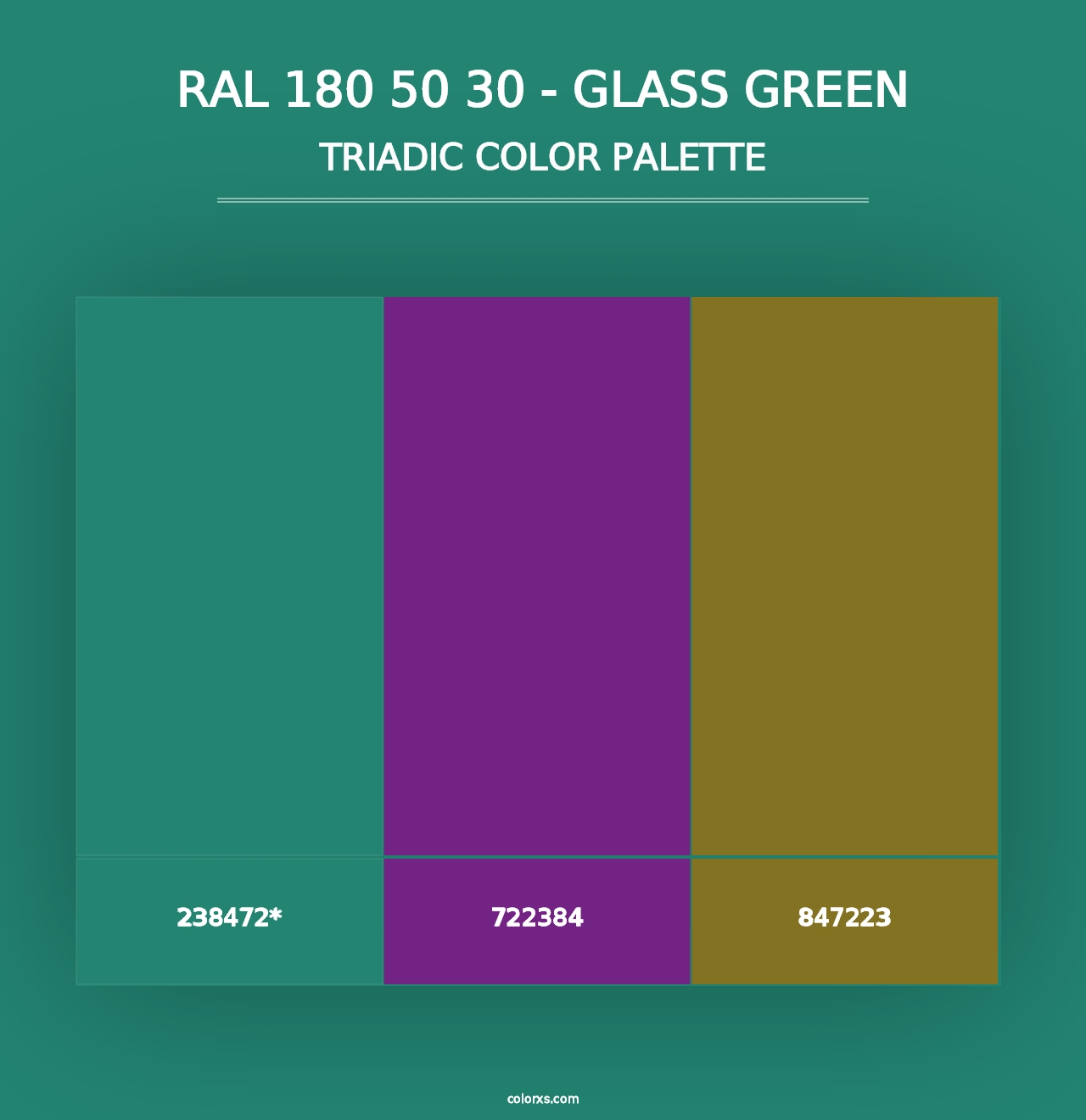 RAL 180 50 30 - Glass Green - Triadic Color Palette