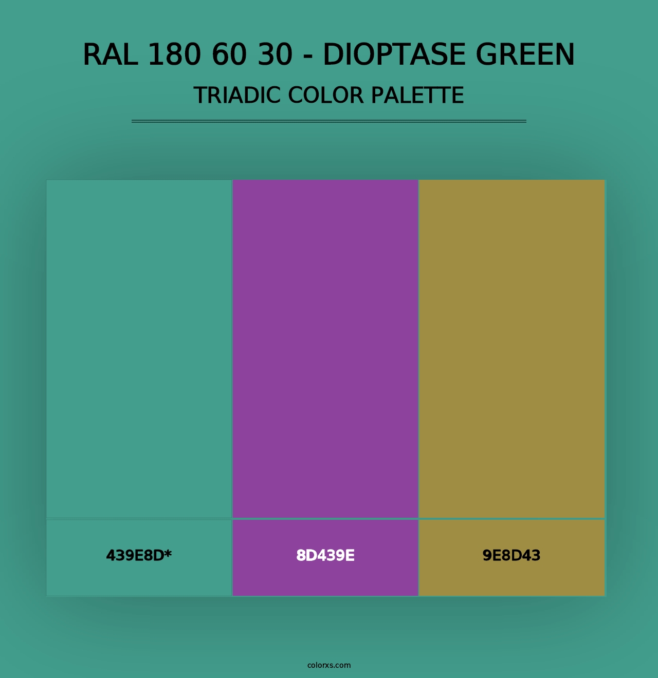 RAL 180 60 30 - Dioptase Green - Triadic Color Palette